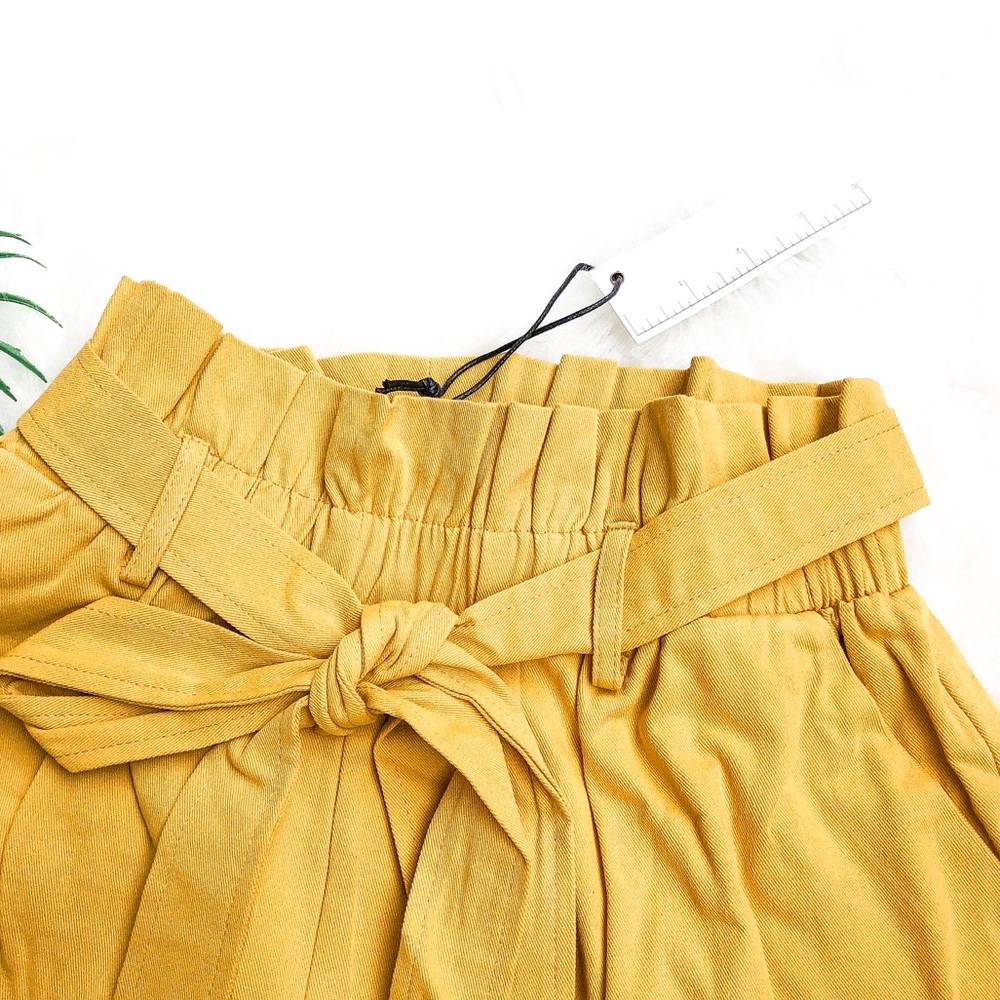 ❗️LAST 2❗️Boho High Waist Yellow Retro Ruffle Shor - Picture 4 of 8